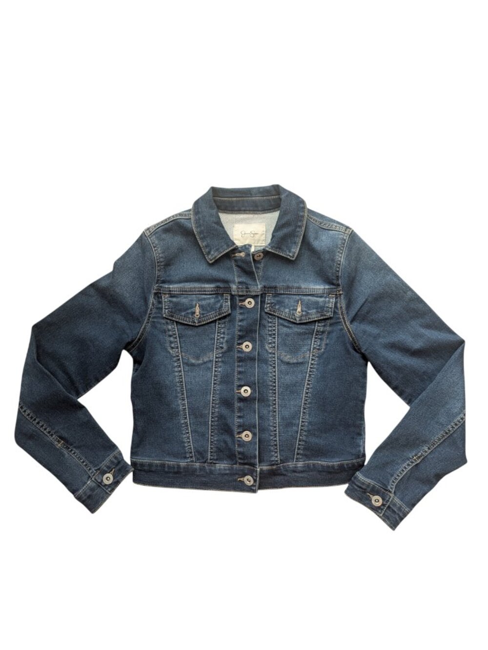 Jessica Simpson ~ Women's Cropped Stretch Denim Jacket ~ Small Blue
